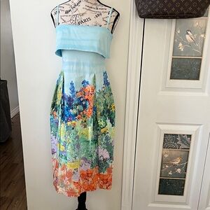 Anthropologie Multicolor Floral Midi Dress